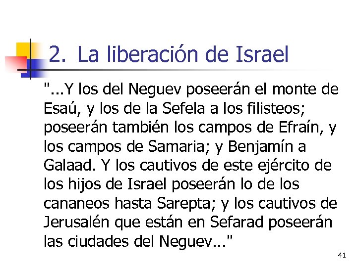 2. La liberación de Israel 
