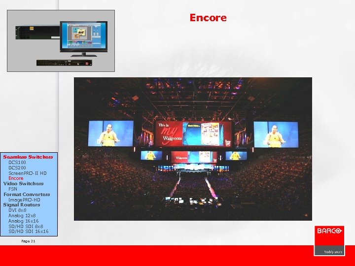Encore Seamless Switchers DCS 100 DCS 200 Screen. PRO-II HD Encore Video Switchers FSN