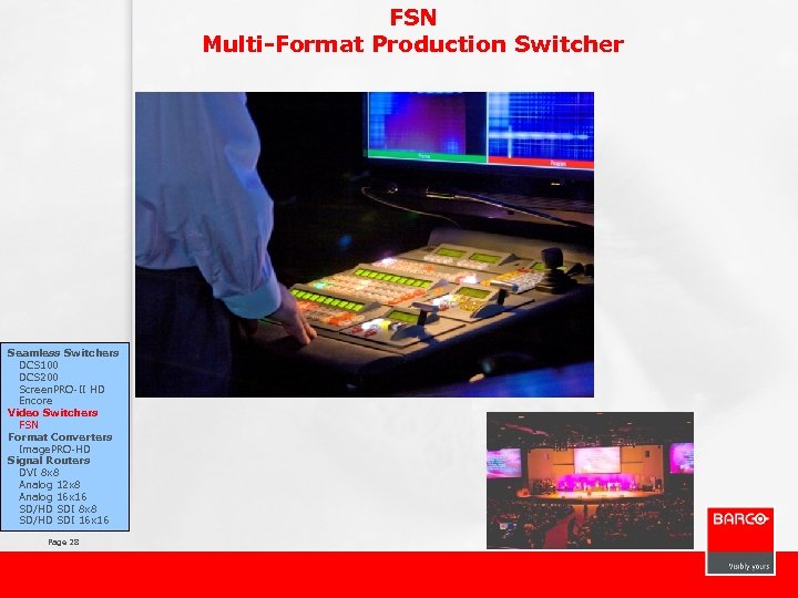 FSN Multi-Format Production Switcher Seamless Switchers DCS 100 DCS 200 Screen. PRO-II HD Encore