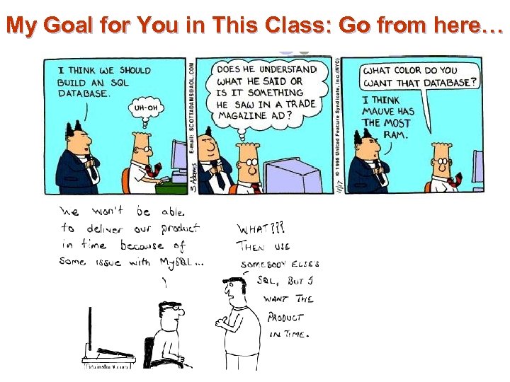 My Goal for You in This Class: Go from here… 