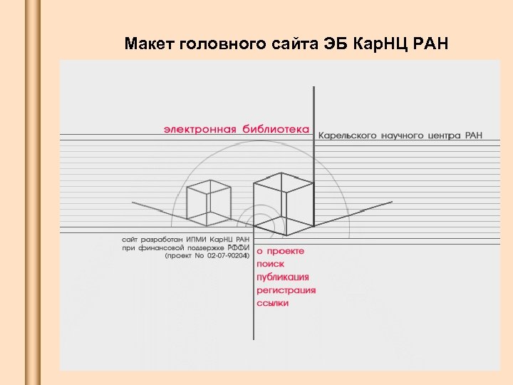 Макет головного сайта ЭБ Кар. НЦ РАН 