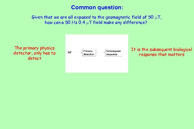 Common question: Given that we are all exposed to the geomagnetic field of 50