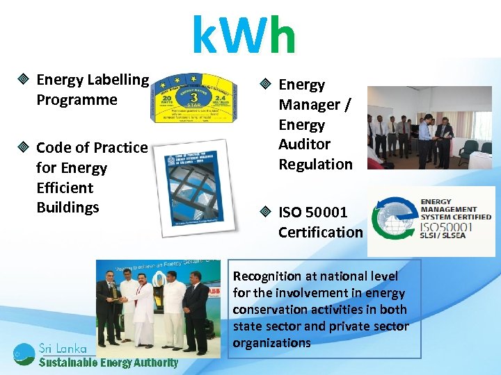 Energy Labelling Programme Code of Practice for Energy Efficient Buildings k. Wh Energy Manager
