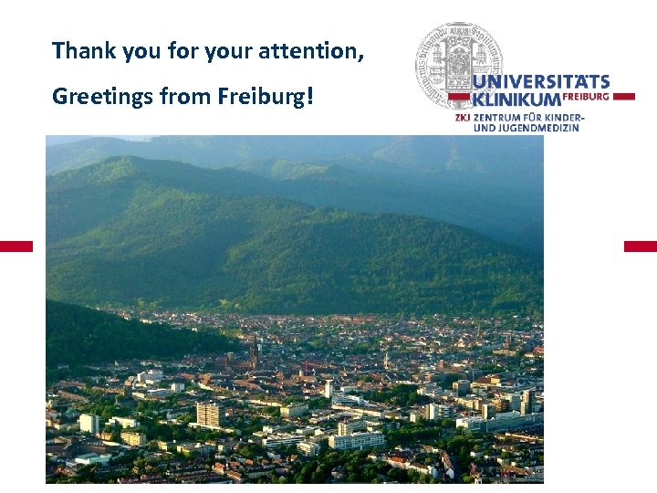 Thank you for your attention, Greetings from Freiburg! 