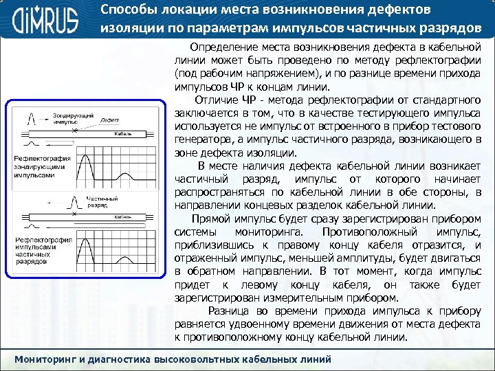 Способы локации места возникновения дефектов изоляции по параметрам импульсов частичных разрядов Определение места возникновения