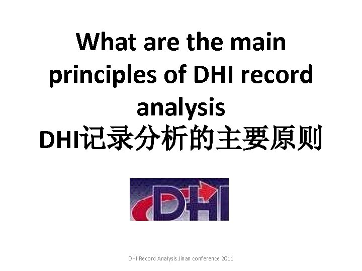 What are the main principles of DHI record analysis DHI记录分析的主要原则 DHI Record Analysis Jinan