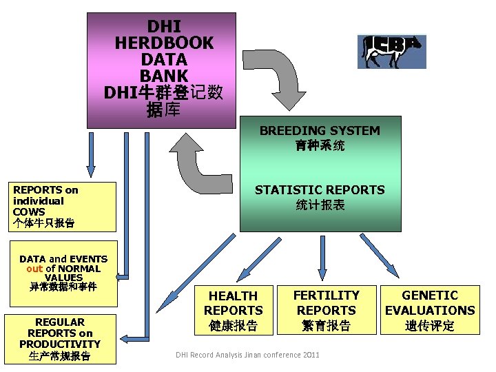 DHI HERDBOOK DATA BANK DHI牛群登记数 据库 BREEDING SYSTEM 育种系统 REPORTS on individual COWS 个体牛只报告