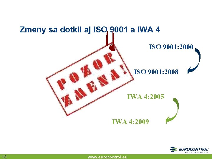 Zmeny sa dotkli aj ISO 9001 a IWA 4 ISO 9001: 2000 ISO 9001: