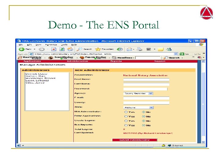 Demo - The ENS Portal 