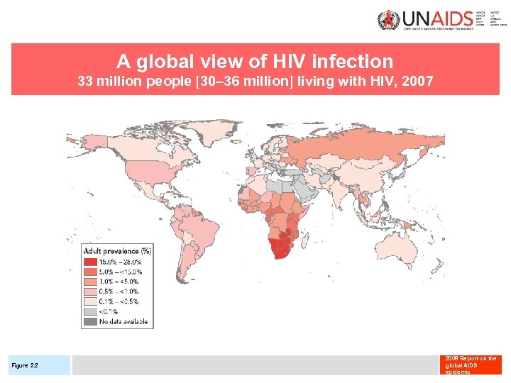 A global view of HIV infection 33 million people [30– 36 million] living with