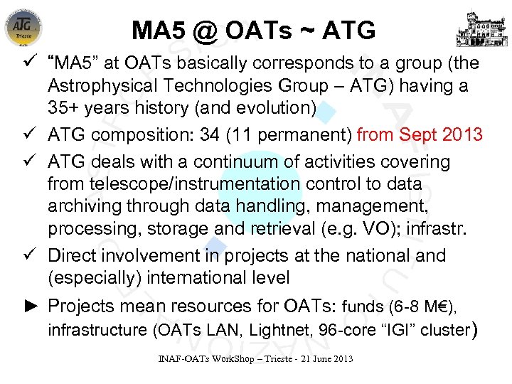 MA 5 @ OATs ~ ATG ü “MA 5” at OATs basically corresponds to