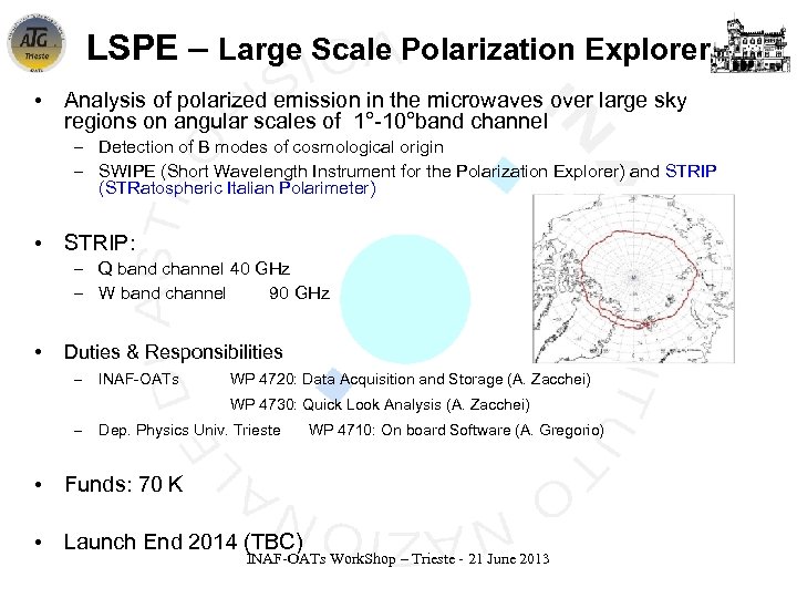 LSPE – Large Scale Polarization Explorer • Analysis of polarized emission in the microwaves