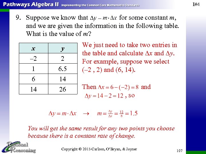 I#4 9. Suppose we know that for some constant m, and we are given