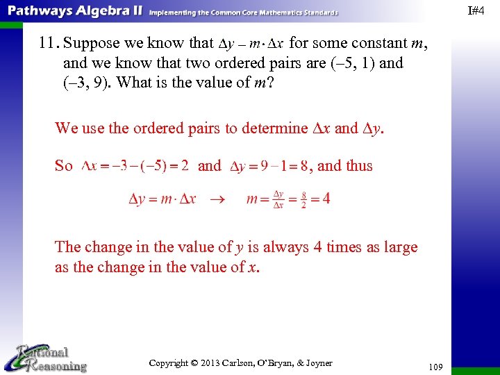 I#4 11. Suppose we know that for some constant m, and we know that