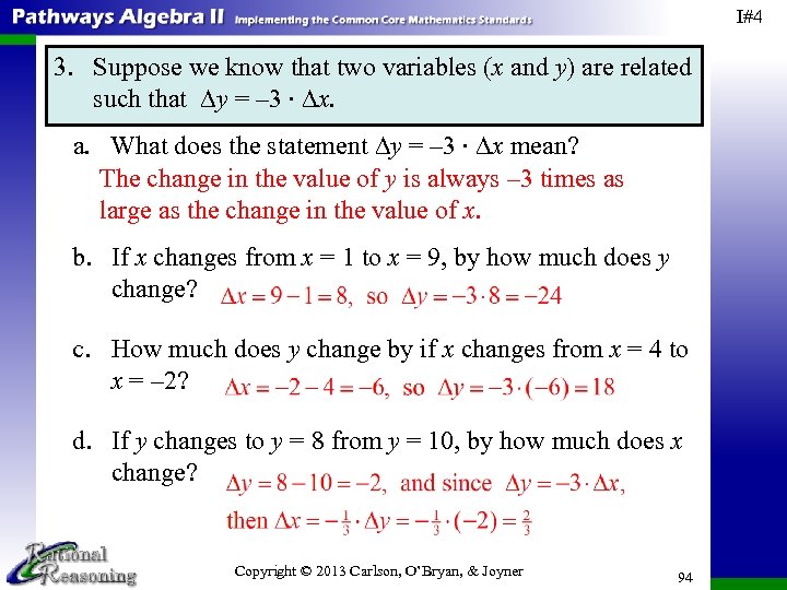 I#4 3. Suppose we know that two variables (x and y) are related such