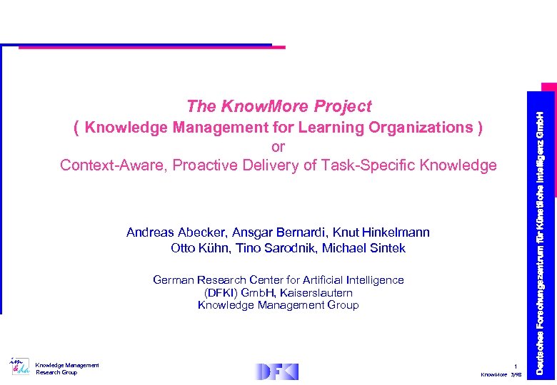 ( Knowledge Management for Learning Organizations ) or Context-Aware, Proactive Delivery of Task-Specific Knowledge