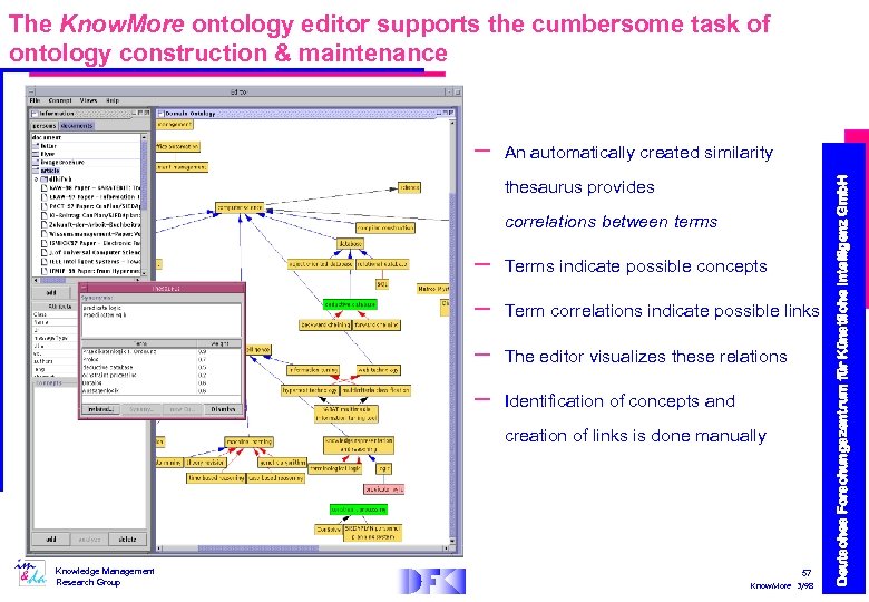 The Know. More ontology editor supports the cumbersome task of ontology construction & maintenance