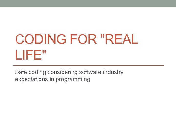 CODING FOR 