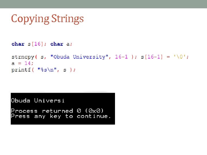 Copying Strings 