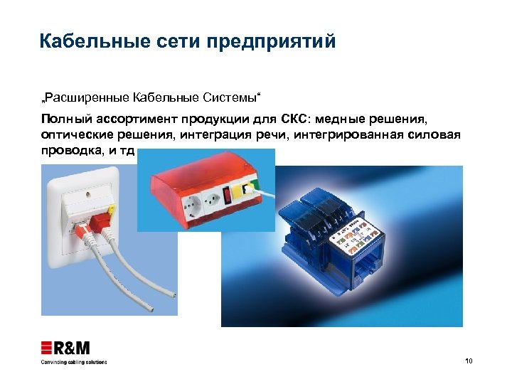 Кабельные сети предприятий „Расширенные Кабельные Системы“ Полный ассортимент продукции для СКС: медные решения, оптические