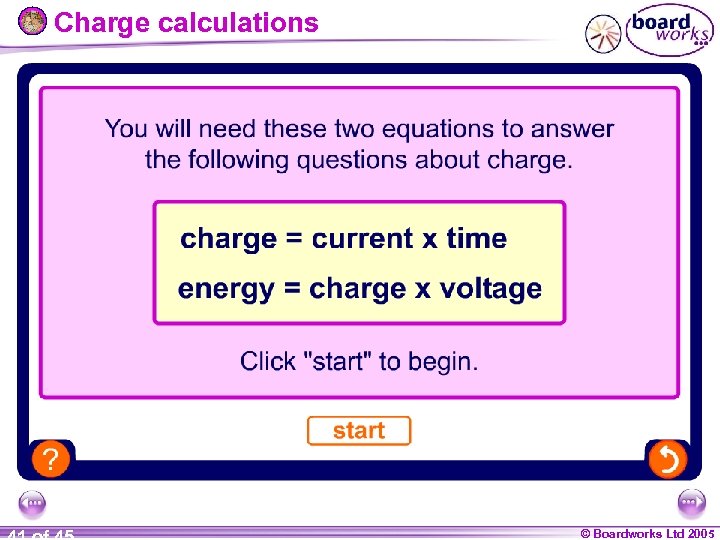 Charge calculations © Boardworks Ltd 2005 