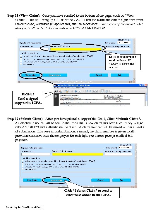 Step 11 (View Claim): Once you have scrolled to the bottom of the page;
