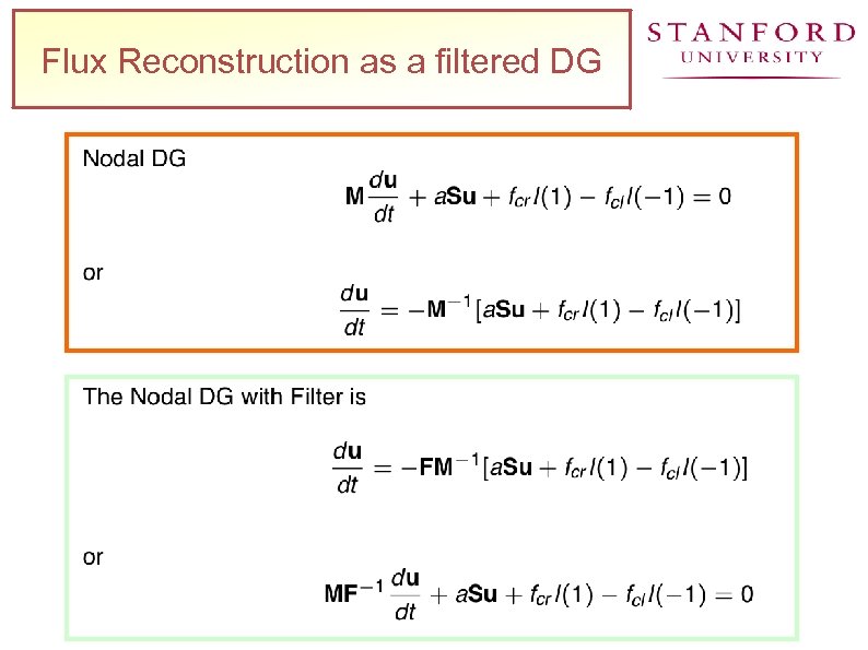 Flux Reconstruction as a filtered DG 