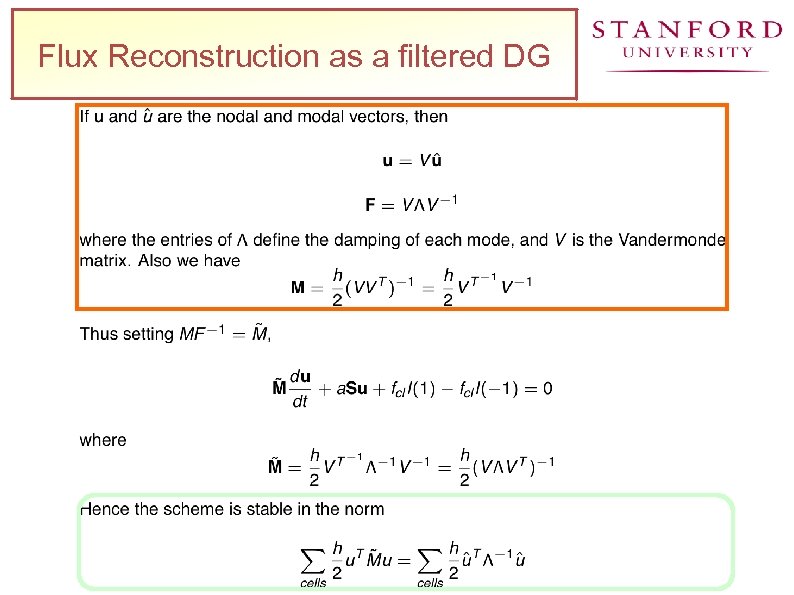 Flux Reconstruction as a filtered DG 