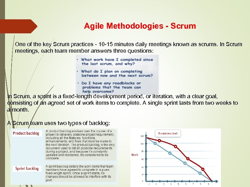 Agile Methodologies - Scrum One of the key Scrum practices - 10 -15 minutes