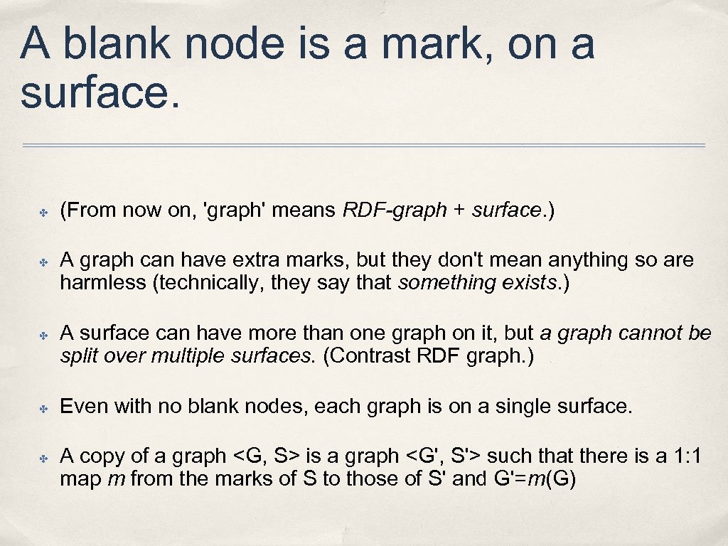 A blank node is a mark, on a surface. ✤ ✤ ✤ (From now
