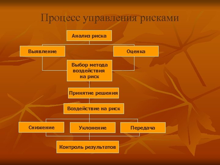 Исследование влияния методом. Процесс управления рисками. Процессы (процедуры) управления рисками. Процесс выявления рисков. Выбор метода воздействия на риск.