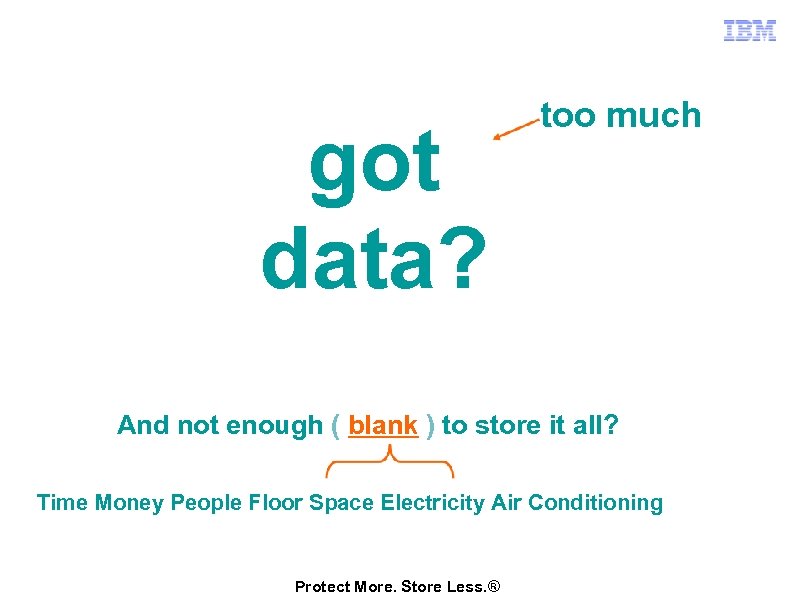 got data? too much And not enough ( blank ) to store it all?