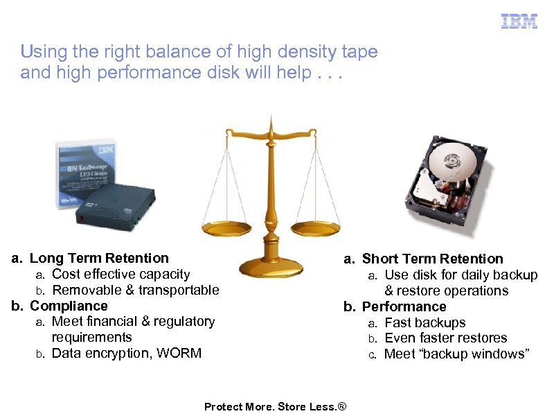 Using the right balance of high density tape and high performance disk will help.