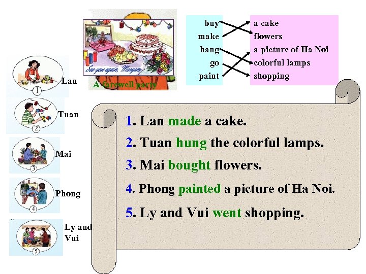 Lan Tuan Mai Phong A farewell party buy make hang go paint a cake