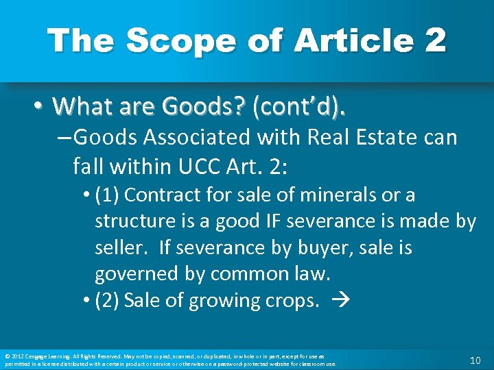The Scope of Article 2 • What are Goods? (cont’d). – Goods Associated with