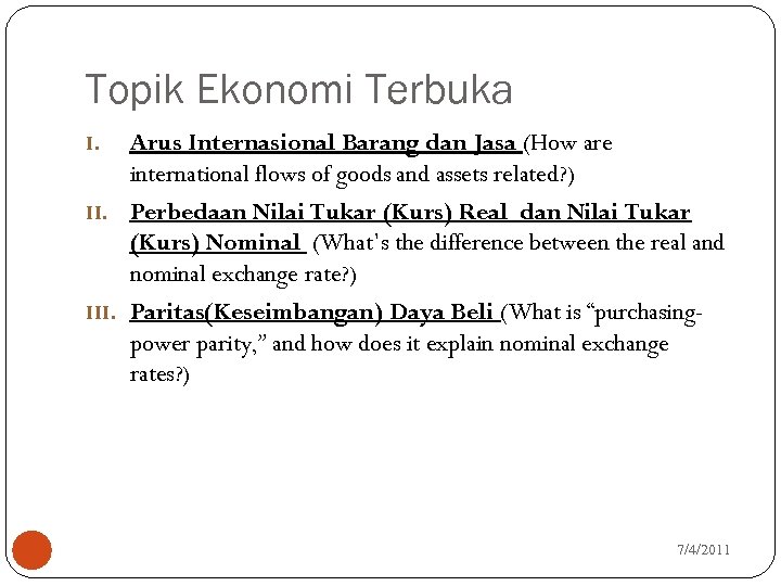 Topik Ekonomi Terbuka Arus Internasional Barang dan Jasa (How are international flows of goods