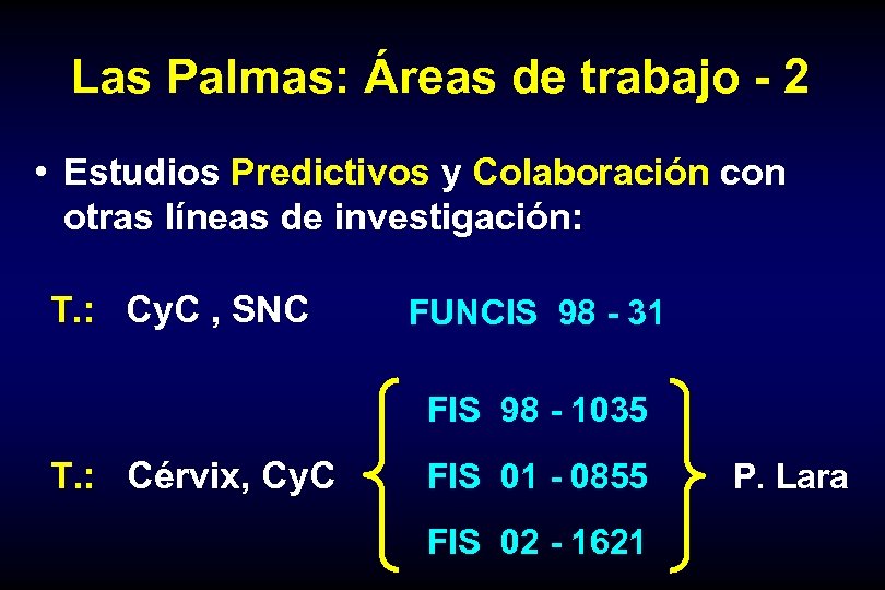 Las Palmas: Áreas de trabajo - 2 • Estudios Predictivos y Colaboración con otras