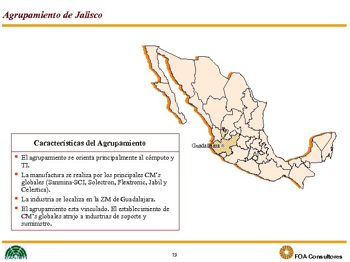 Agrupamiento de Jalisco Características del Agrupamiento Guadalajara El agrupamiento se orienta principalmente al cómputo