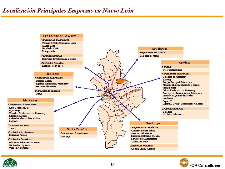 Localización Principales Empresas en Nuevo León San Nicolás de los Garza Componentes Electrónicos Thomas