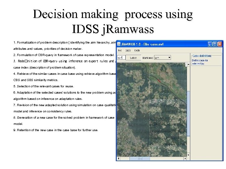Decision making process using IDSS j. Ramwass 1. Formalization of problem description { identifying
