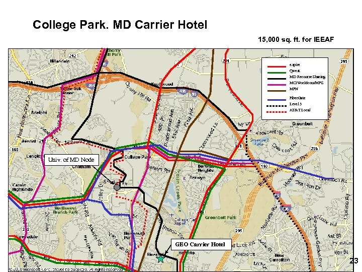 College Park. MD Carrier Hotel 15, 000 sq. ft. for IEEAF e. spire Qwest