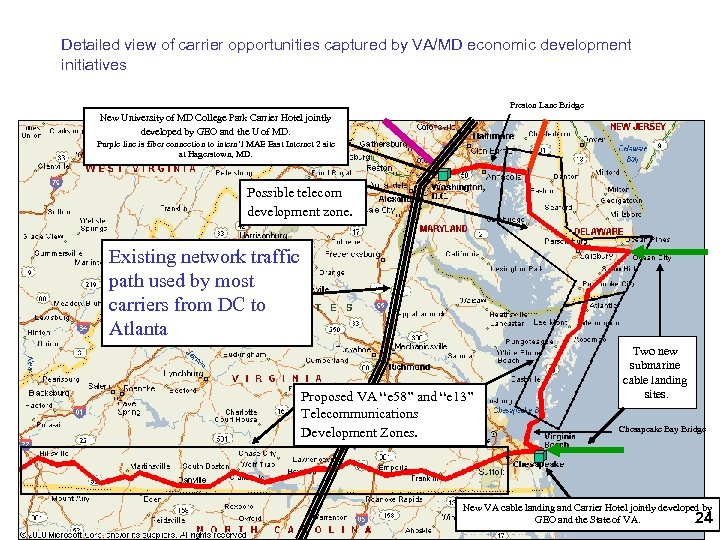 Detailed view of carrier opportunities captured by VA/MD economic development initiatives Preston Lane Bridge