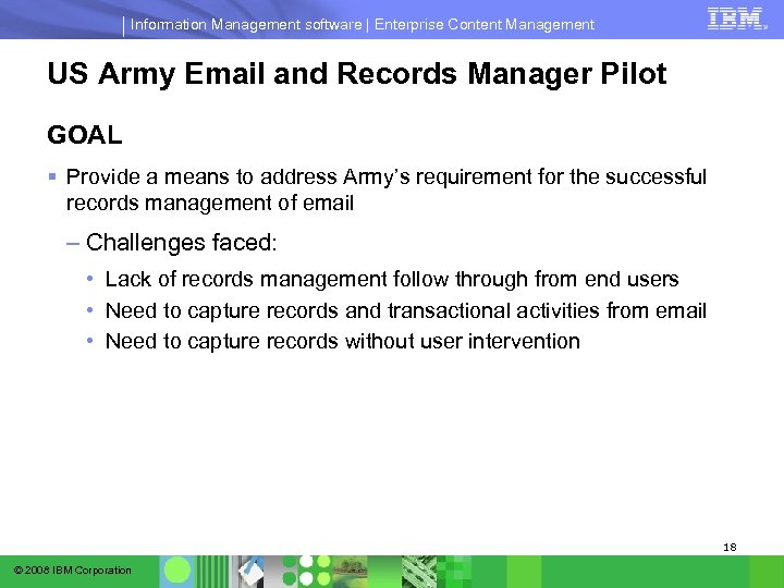 Information Management software | Enterprise Content Management US Army Email and Records Manager Pilot