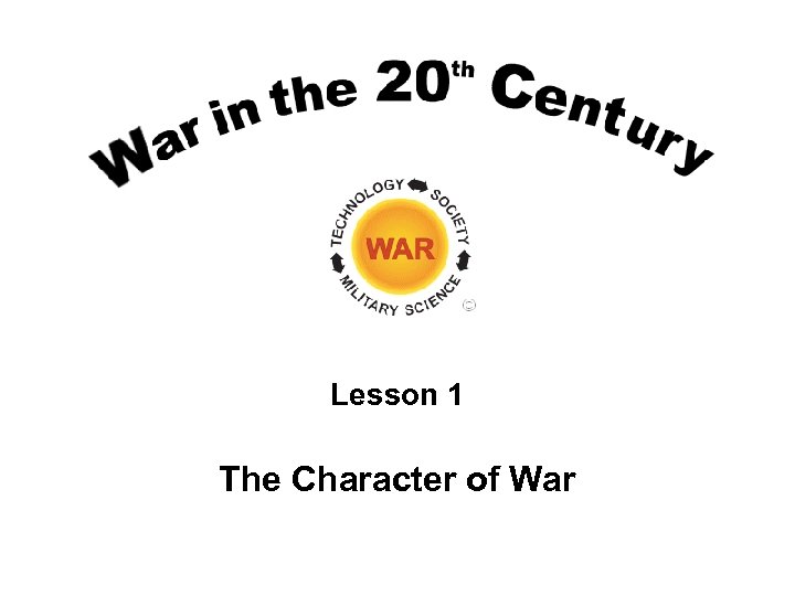Lesson 1 The Character of War 