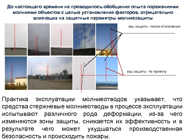 До настоящего времени не проводилось обобщения опыта поражениями молниями объектов с целью установления факторов,