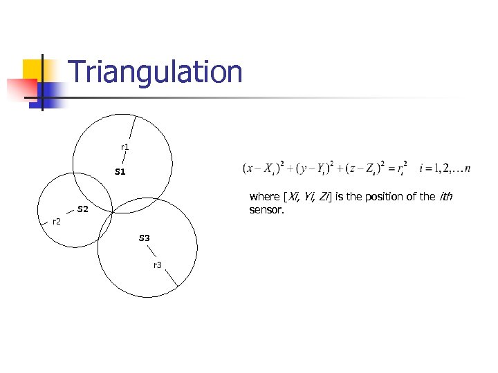 Triangulation r 1 S 1 where [Xi, Yi, Zi] is the position of the