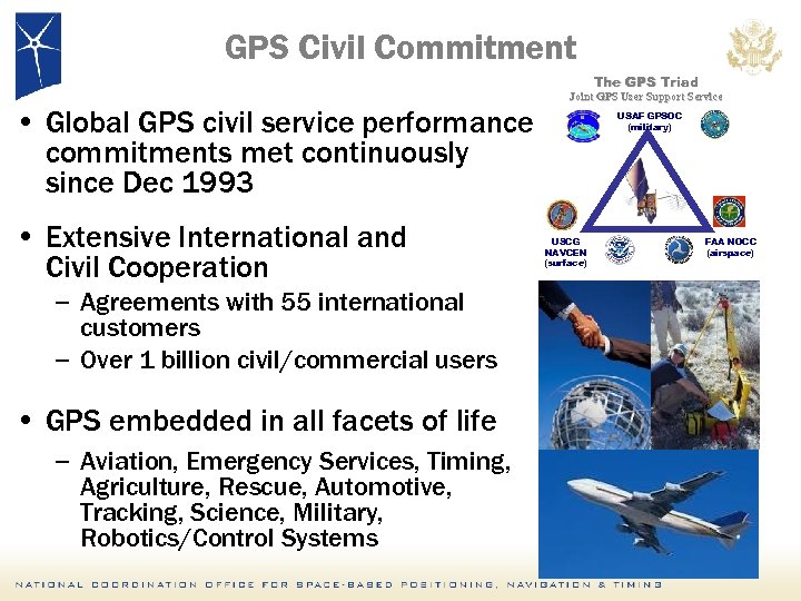 GPS Civil Commitment The GPS Triad • Global GPS civil service performance commitments met