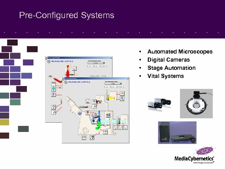 Pre-Configured Systems • • Automated Microscopes Digital Cameras Stage Automation Vital Systems 