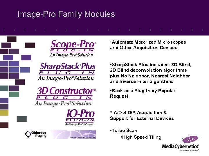 Image-Pro Family Modules • Automate Motorized Microscopes and Other Acquisition Devices • Sharp. Stack