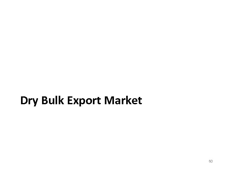 Dry Bulk Export Market 60 